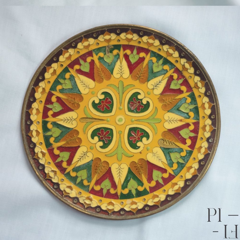 Beautiful decorative small brass plate